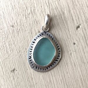 Sterling silver sea glass pendant
